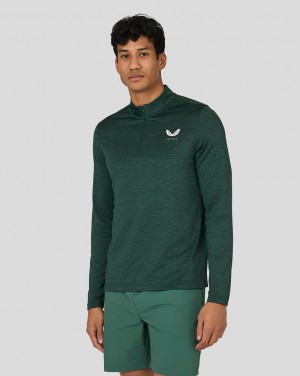 Castore Active Marl Quarter Zip Zelene | 978-CMRDJS