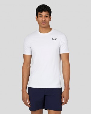 Castore Active Short Sleeve Performance T-Shirt Biele | 746-GDTPOJ