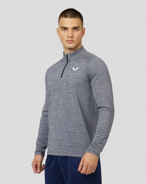 Castore Adapt Long Sleeve Standard Quarter Zip Top Námornícka Modrá | 674-VQBHJD