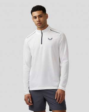 Castore Apex Aeromesh Quarter Zip Biele | 751-FMJGWB