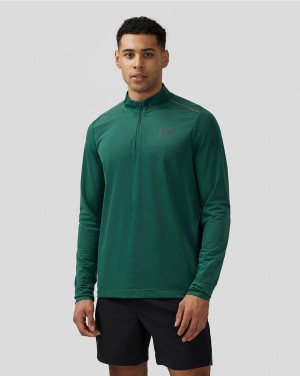 Castore Apex Aeromesh Quarter Zip Zelene | 910-TVUSYW