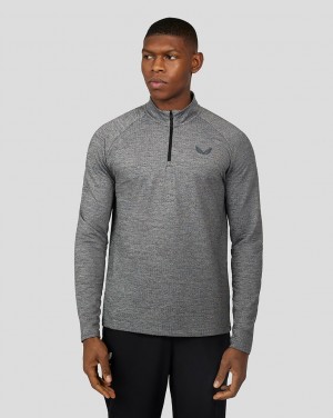 Castore Core Essentials Standard 1/4 Zip Black/Grey Marl | 103-SAJOWL