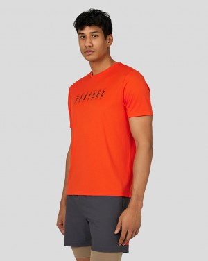 Castore Flow Short Sleeve Graphic T-Shirt Tmavo Oranžové | 395-FAOQTM