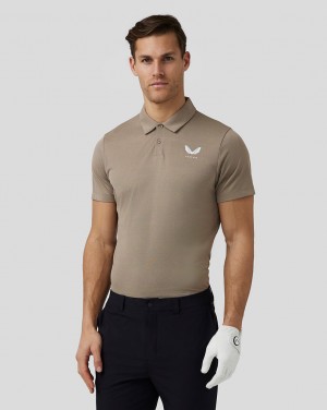 Castore Golf Engineered Knit Polo Clay | 973-QFDPZV