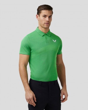 Castore Golf Engineered Knit Polo Zelene | 476-PYDNIM