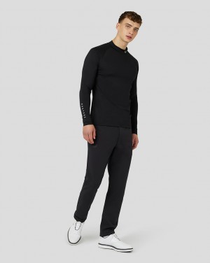 Castore Golf Long Sleeve Mock Neck Base Layer Čierne | 978-AWNYLH