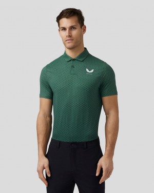 Castore Golf Printed Polo Zelene | 872-GLTPCZ