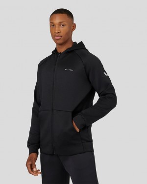 Castore Long Sleeve Aeroscuba Zip-Through Hoodie Čierne | 853-IEVHJR