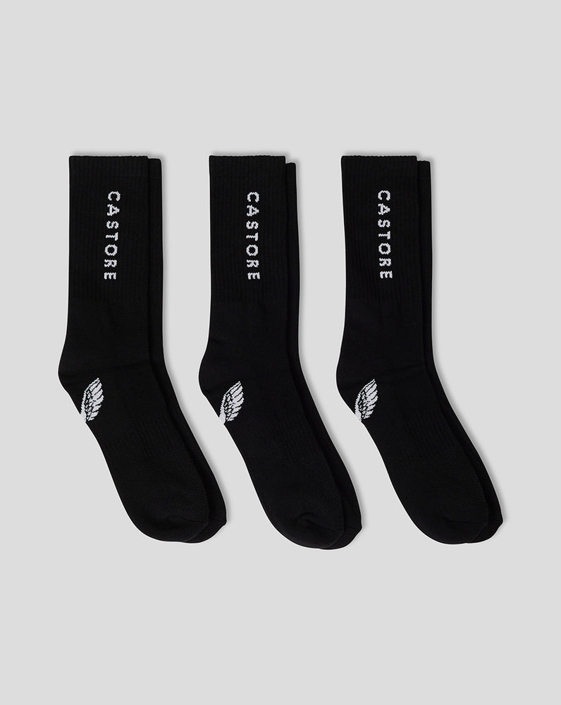 Castore Cushioned Crew Socks 3 Pack Čierne | 376-LJUQPV