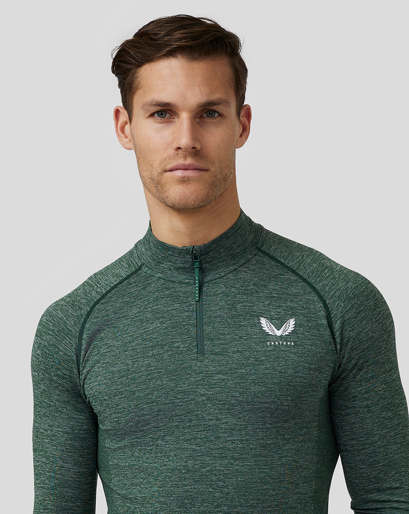 Castore Golf Body Mapped Seamless Quarter Zip Top Siva | 210-OZPYRQ