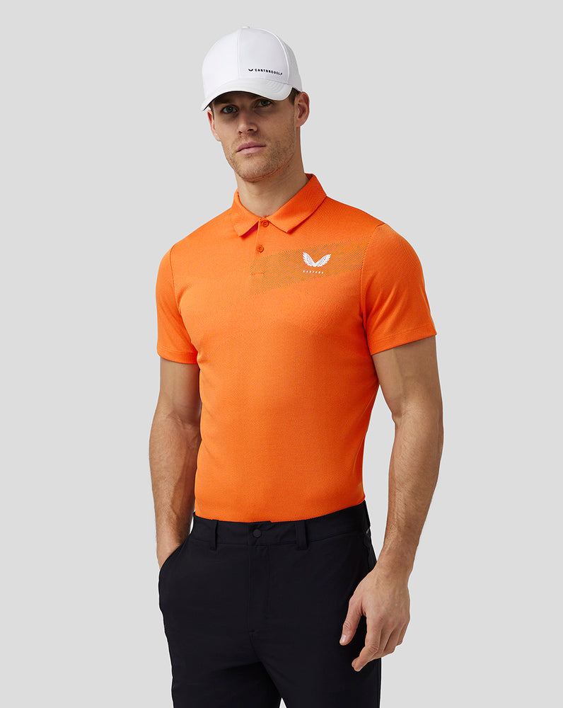 Castore Golf Engineered Knit Polo Tmavo Oranžové | 792-AISBJY