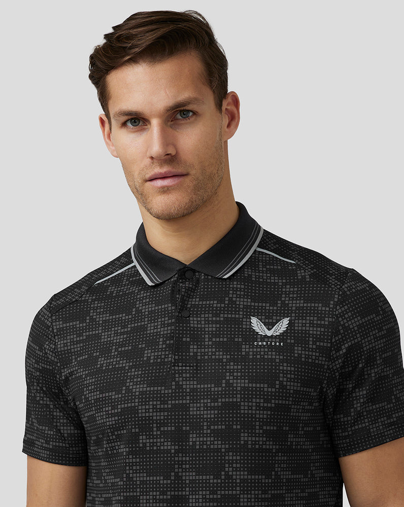 Castore Golf Printed Tech Polo Čierne | 678-ZQICKB