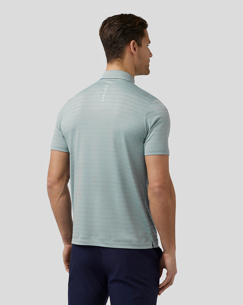 Castore Golf Textured Pique Stripe Polo Modre | 512-TPQVEU