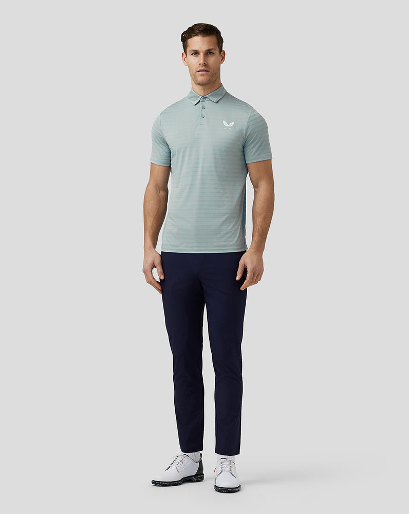 Castore Golf Textured Pique Stripe Polo Modre | 512-TPQVEU