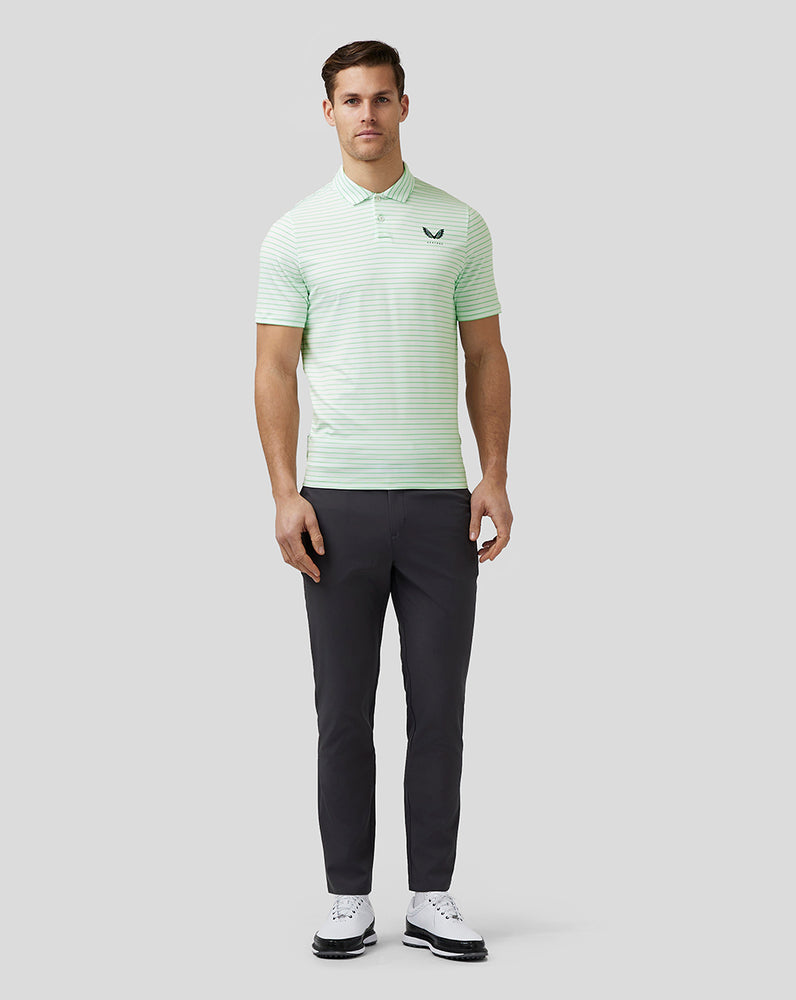 Castore Golf Yarn Dye Stripe Polo Lime | 376-FINGQJ