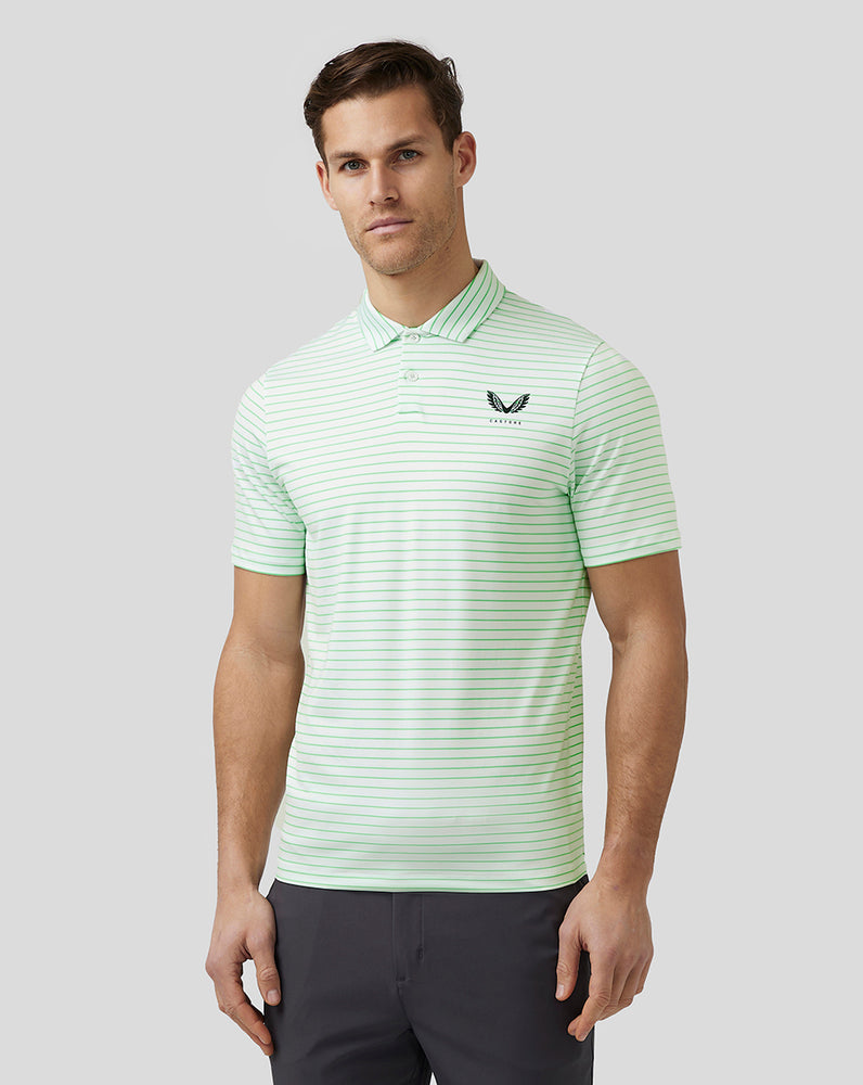 Castore Golf Yarn Dye Stripe Polo Lime | 376-FINGQJ