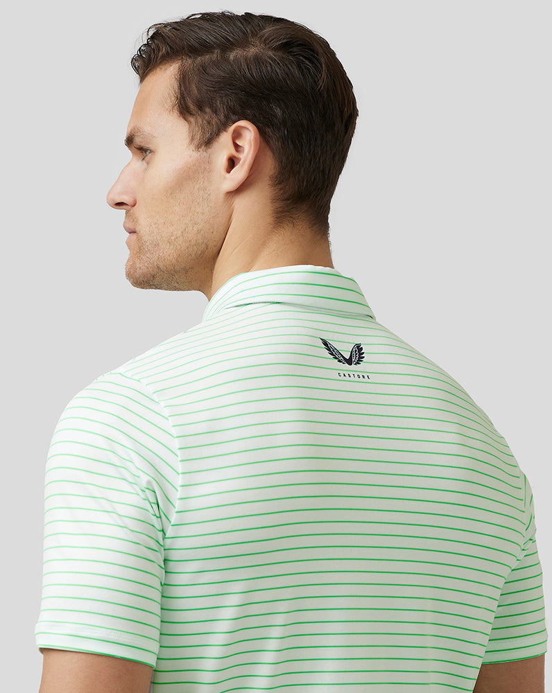 Castore Golf Yarn Dye Stripe Polo Lime | 376-FINGQJ