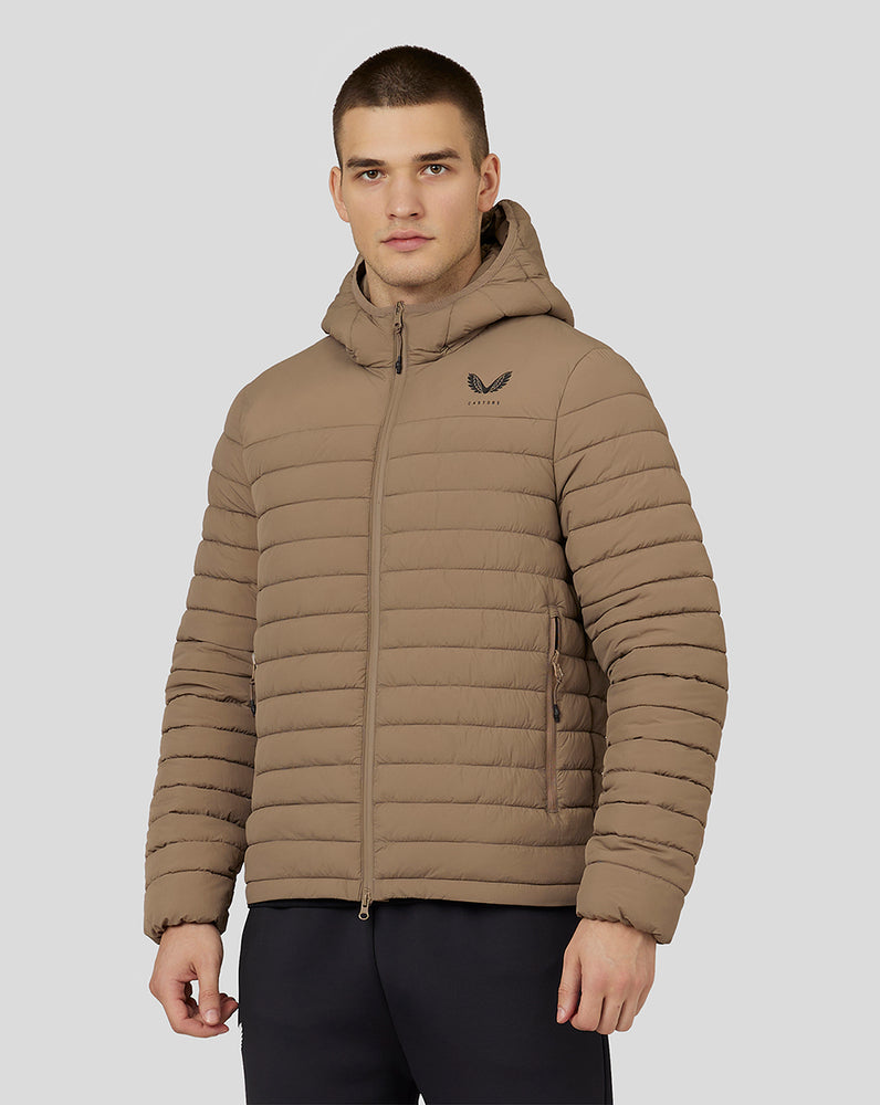 Castore Hooded Puffer Jacket Mushroom | 923-IZAHMR