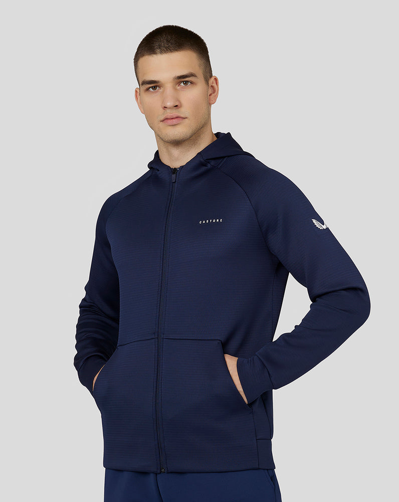 Castore Long Sleeve Aeroscuba Zip-Through Hoodie Námornícka Modrá | 045-TAGNVU